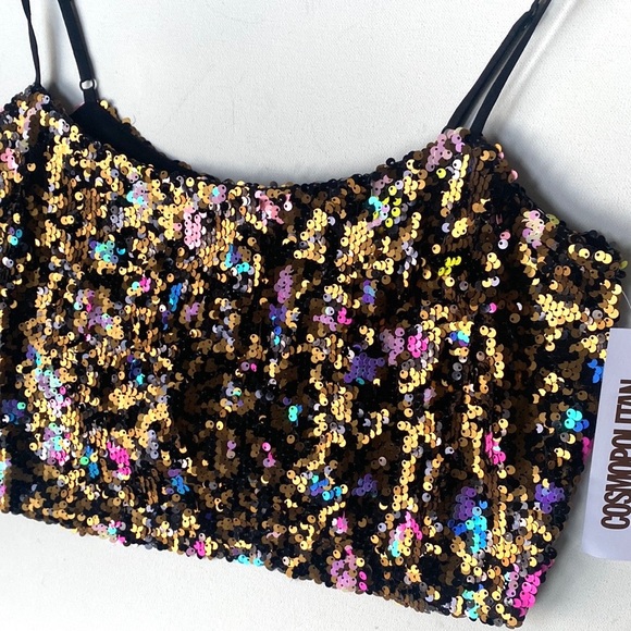 (A3) Cosmopolitan X DTP Leopard Sequin Isla Tank Crop top ONLY, Size XS, NWT - Picture 8 of 13